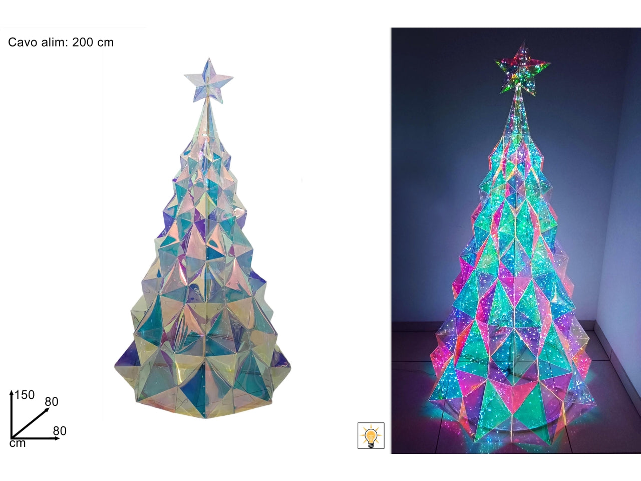 Albero luminoso 1.5mt rainbow