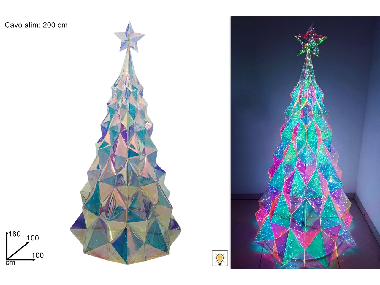 Albero luminoso 1.8mt rainbow