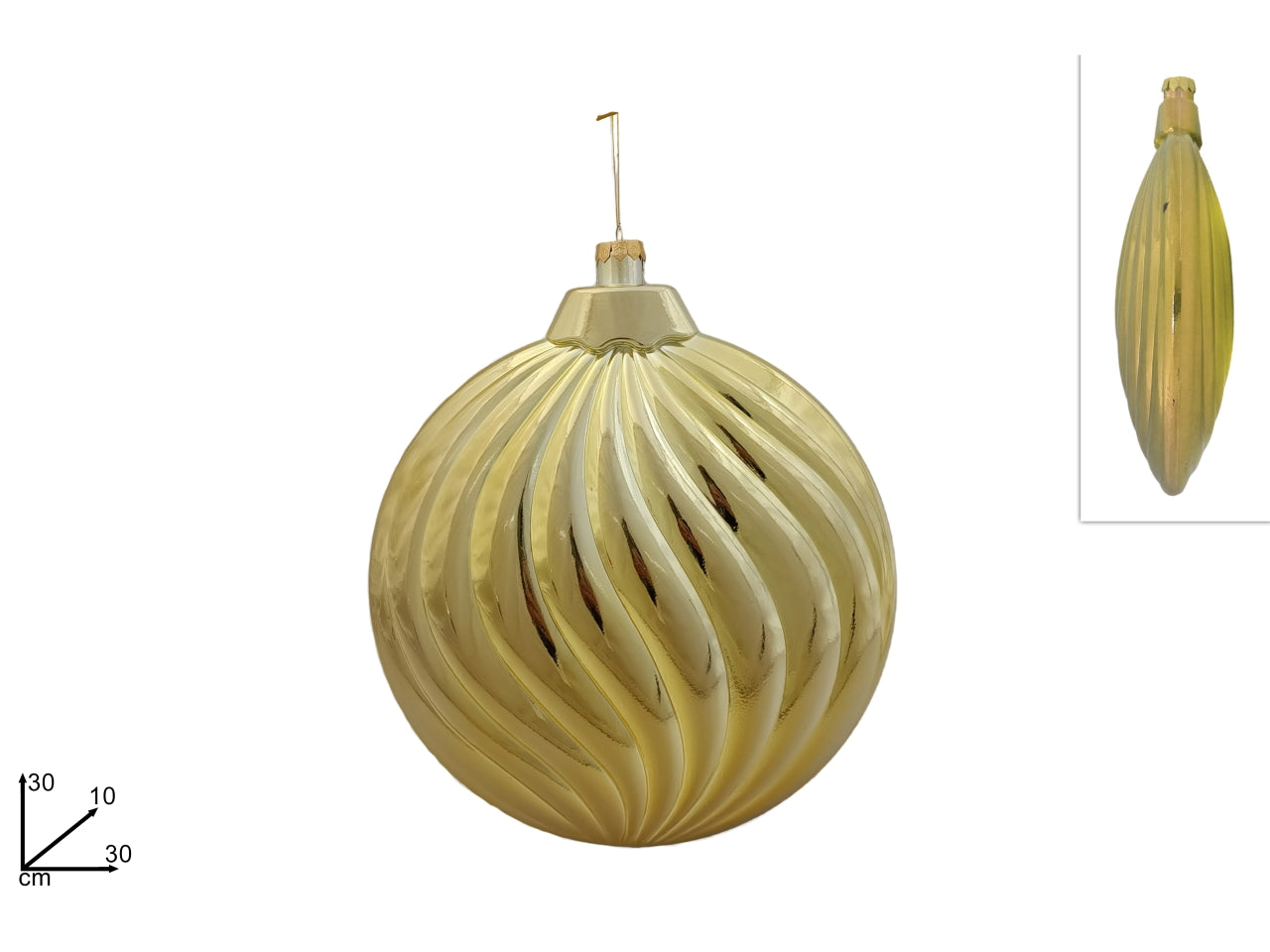Pendente palla piatta 30cm oro