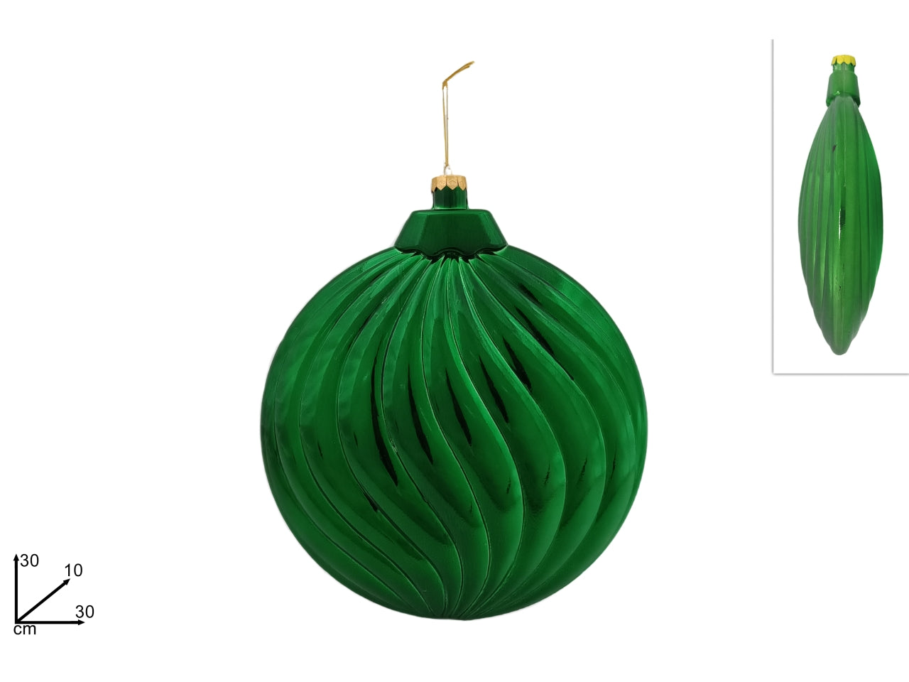 Pendente palla piatta 30cm verde