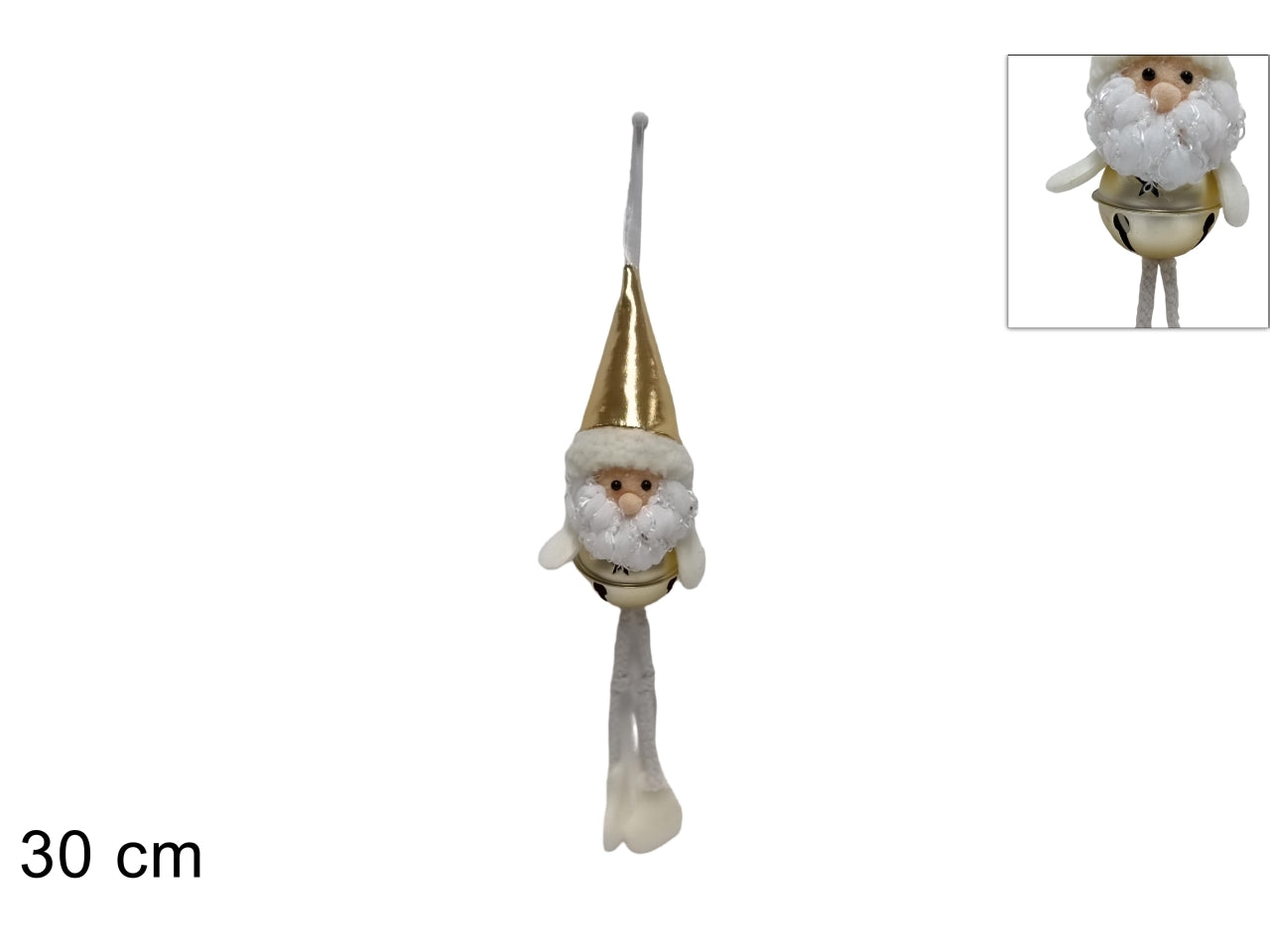 Pendente babbo natale con campanellino oro