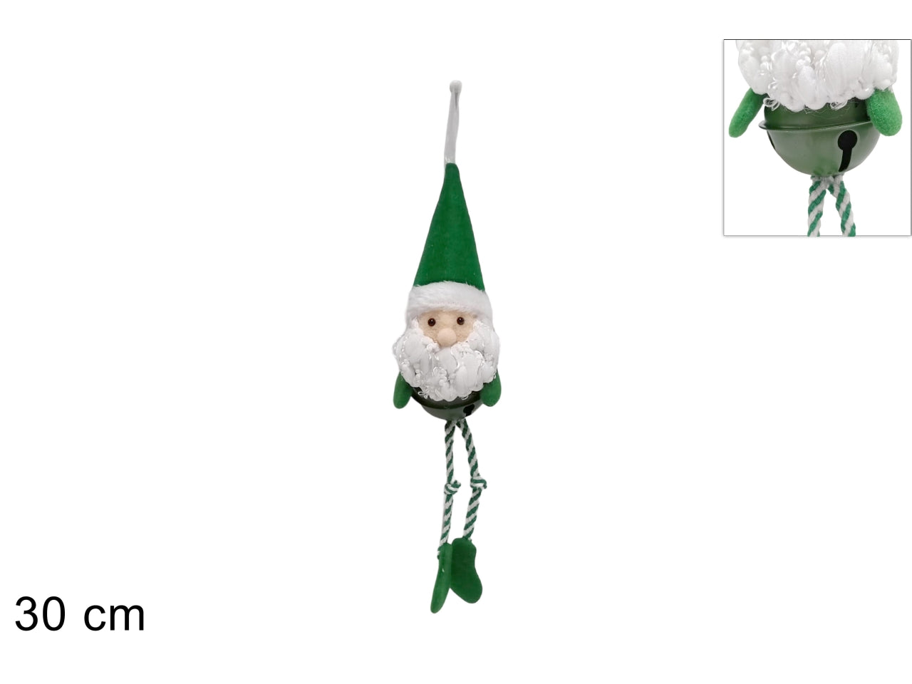 Pendente babbo natale con campanellino verde