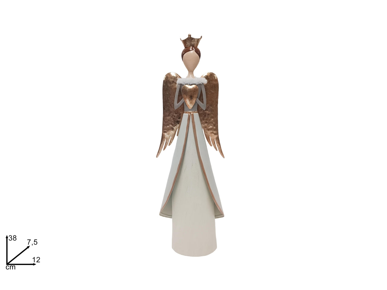 Angelo 45cm in latta con decori oro