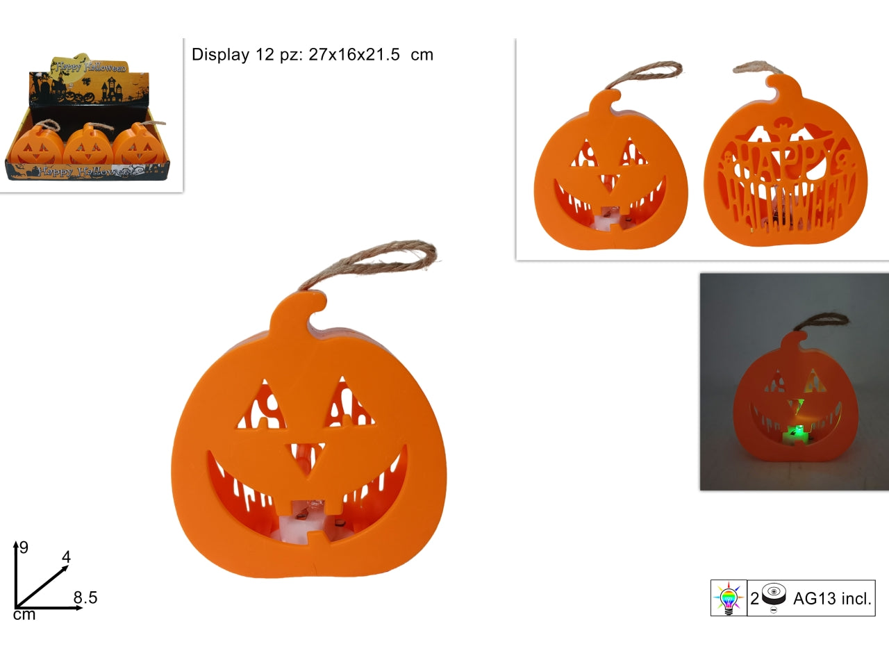 Zucca halloween con luce