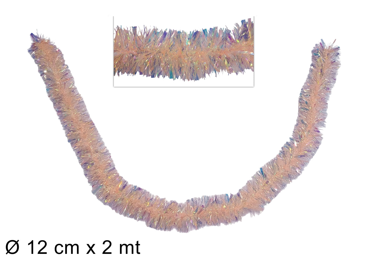 Filo natalizio 12cmx2mt arancio rainbow