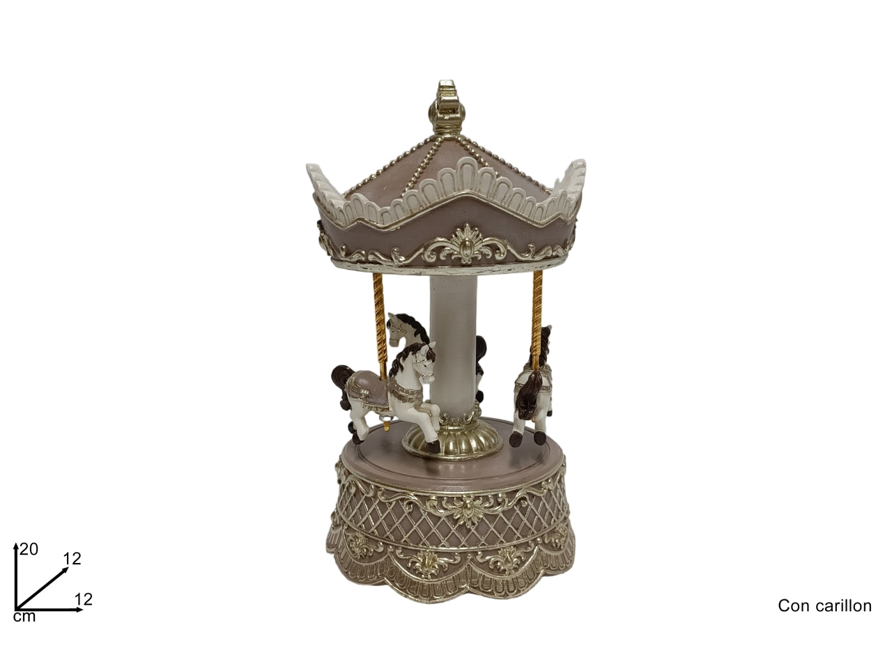 Giostrina 20cm con carillon con decoro oro