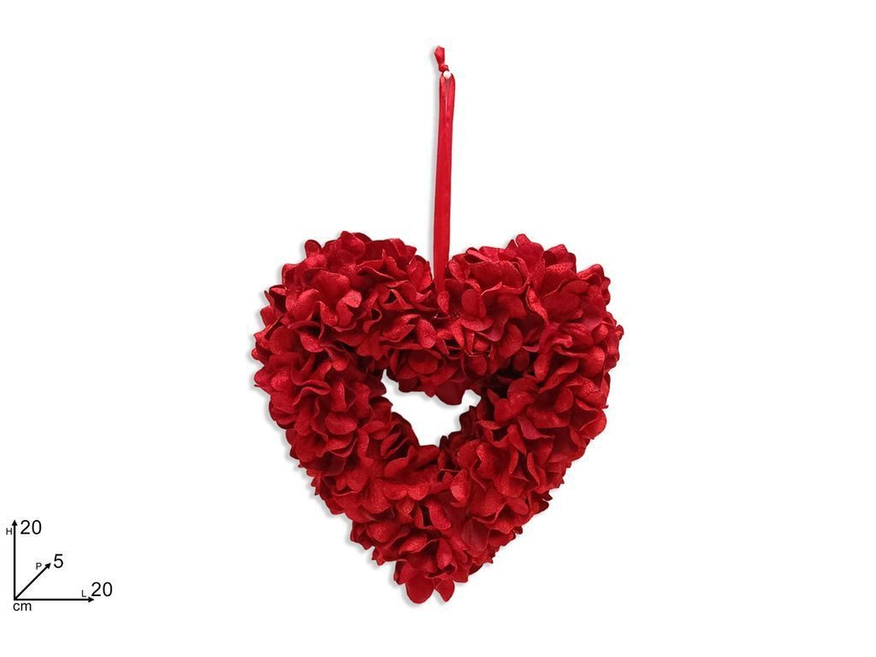 Appendino cuore petali rossi 20cm