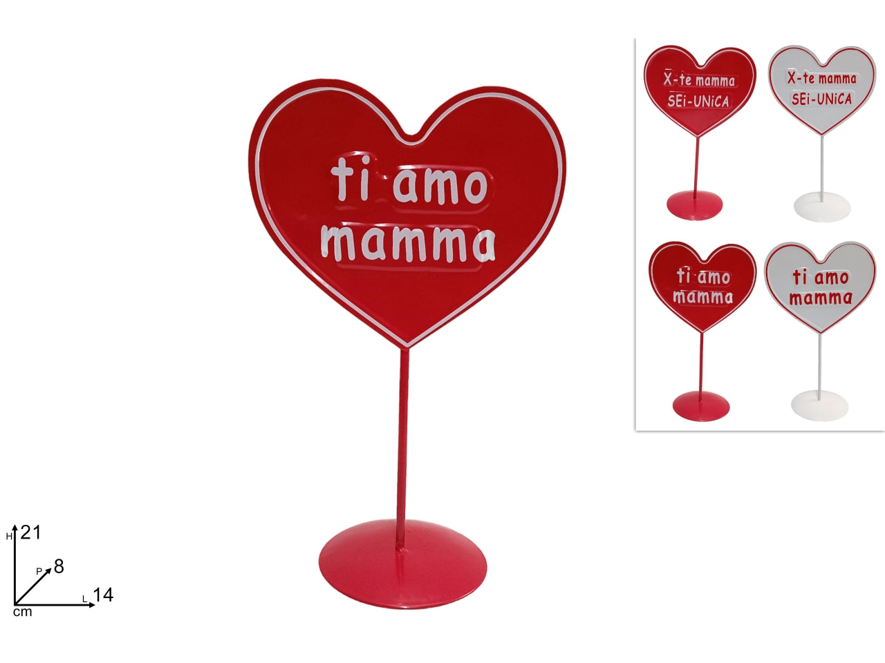 Cuore in latta festa della mamma assortiti