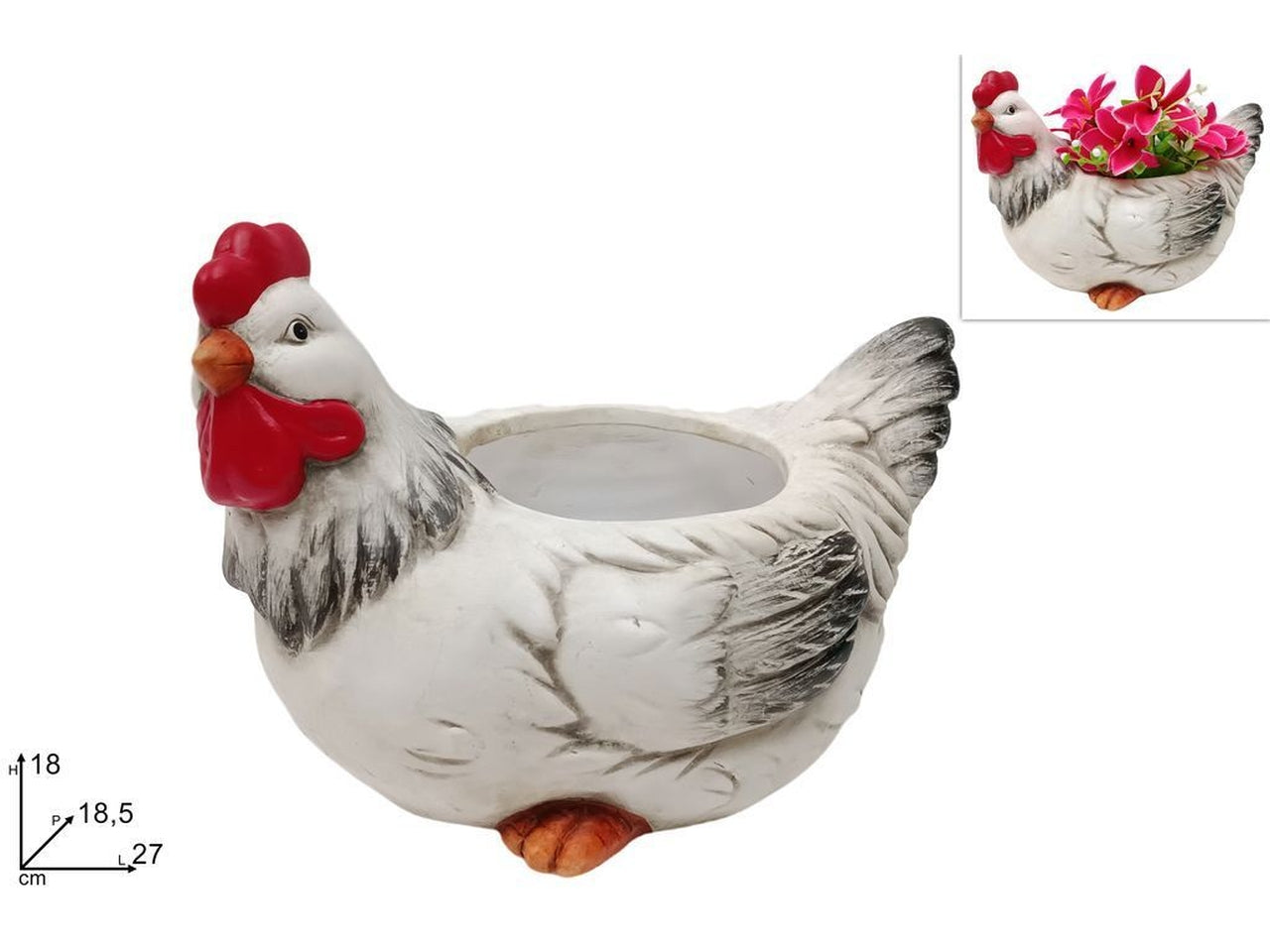 Gallina 18cm porta uovo/pianta
