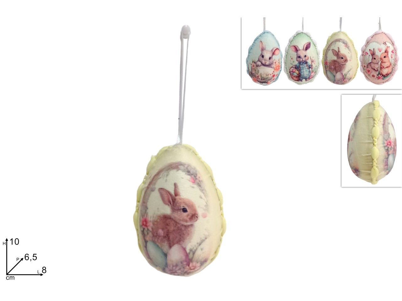 Appendino uovo 10cm tessuto