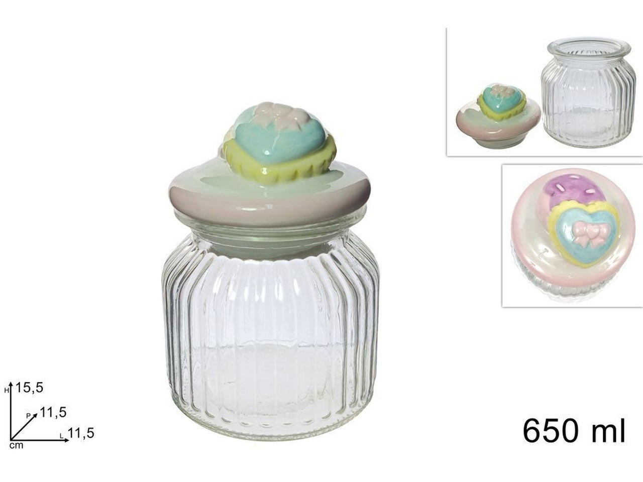 Barattolo vetro 650ml con tappo decoro cake design pasqua