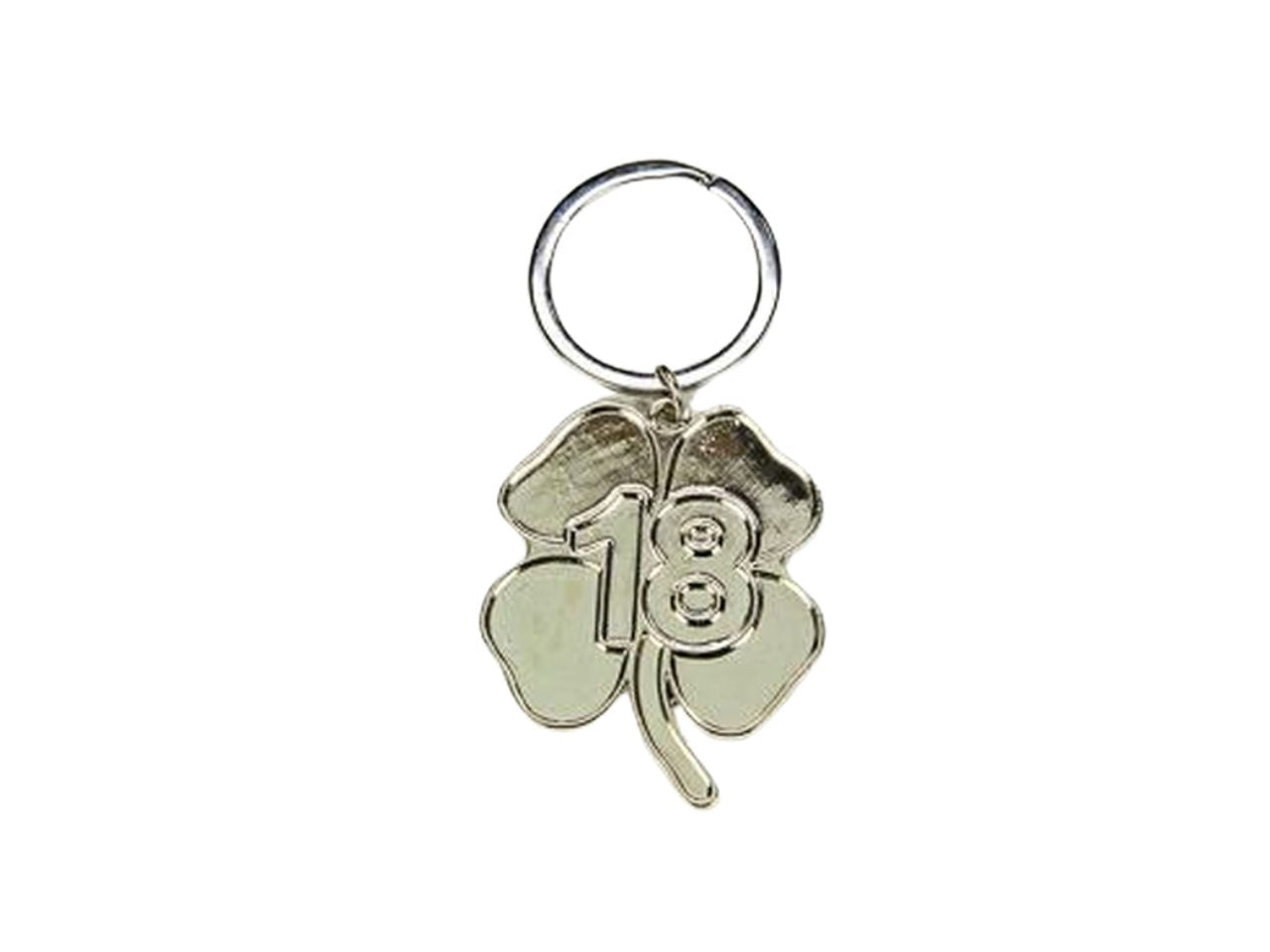 Portachiavi 18 anni tondo t. misura 4cm argento
