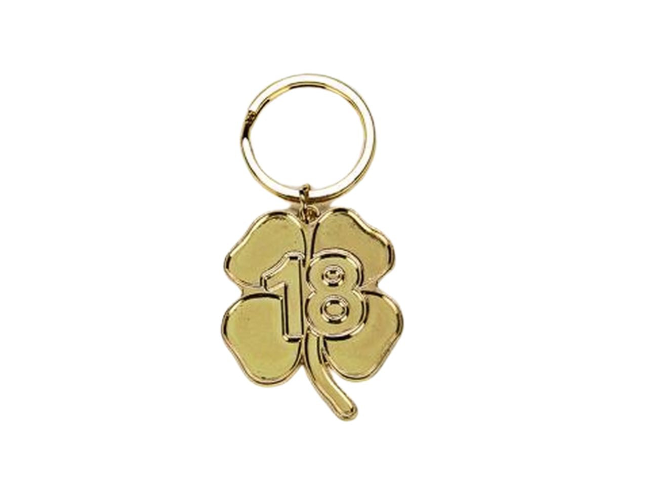 Portachiavi 18 anni tondo t. misura 4cm oro