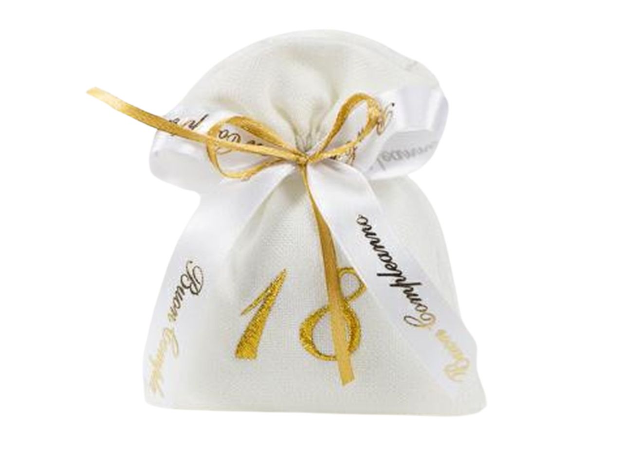 Sacchetto ricamato 18 anni misura 10xh.12cm oro