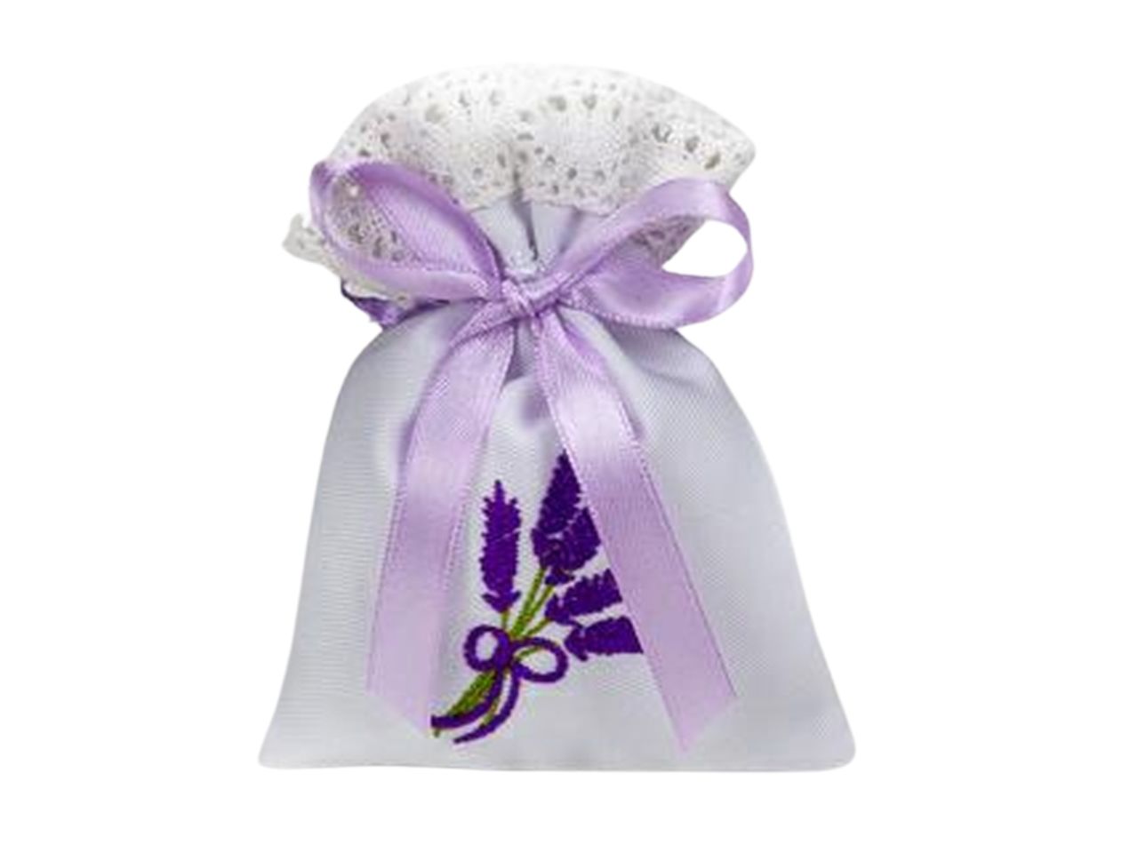Sacchetto ricamato lavanda misura 10xh.12cm