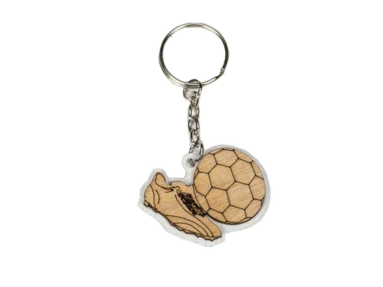 Portachiave calcio legno misura 4cm