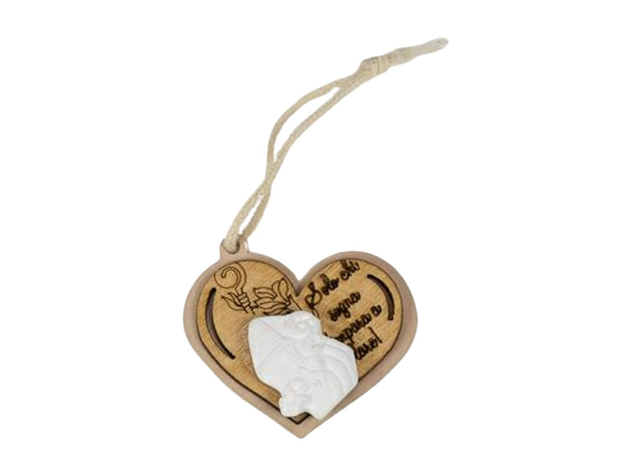 Applicazione legno cuore cresima t. misura 4,5cm