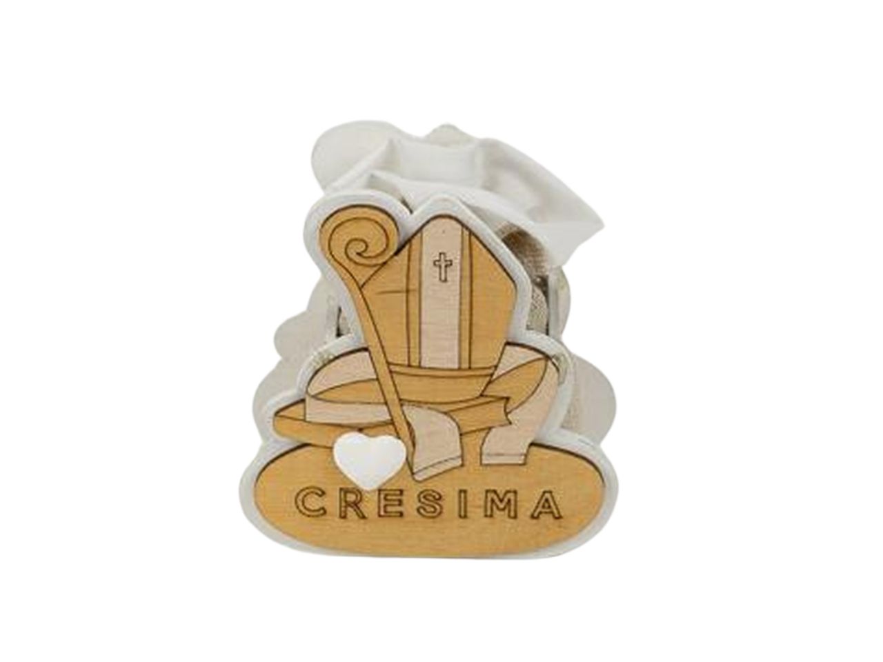 Scatola legno cresima con sacchetto misura 7xh.8cm