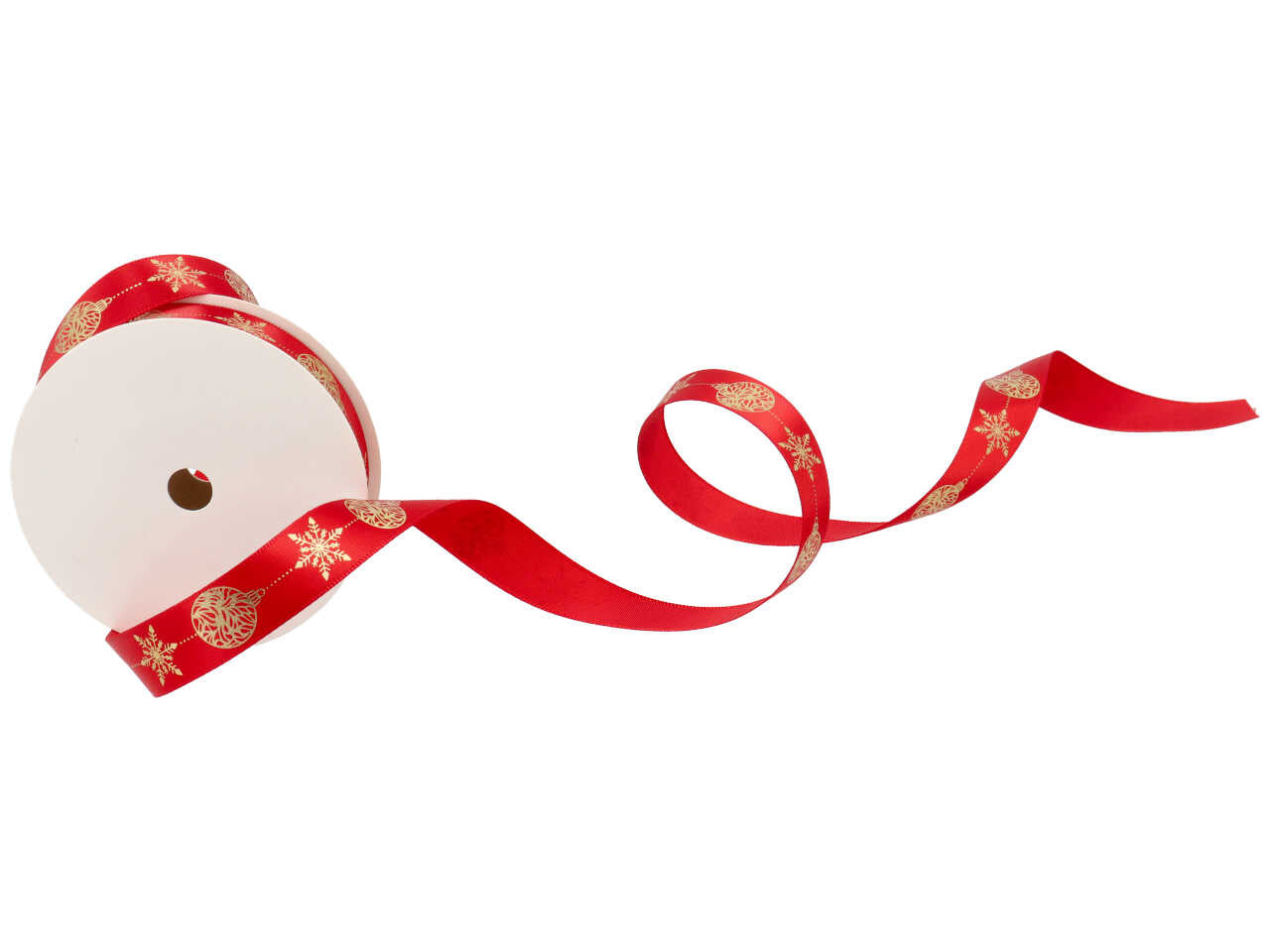 Nastro regalo natalizio in raso rosso e dorato 1,6cm x 15 m - Baratti