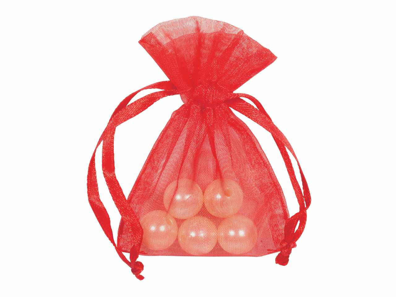 Bustina organza c/tir.raso 5xh7,5cmrosso 760 08