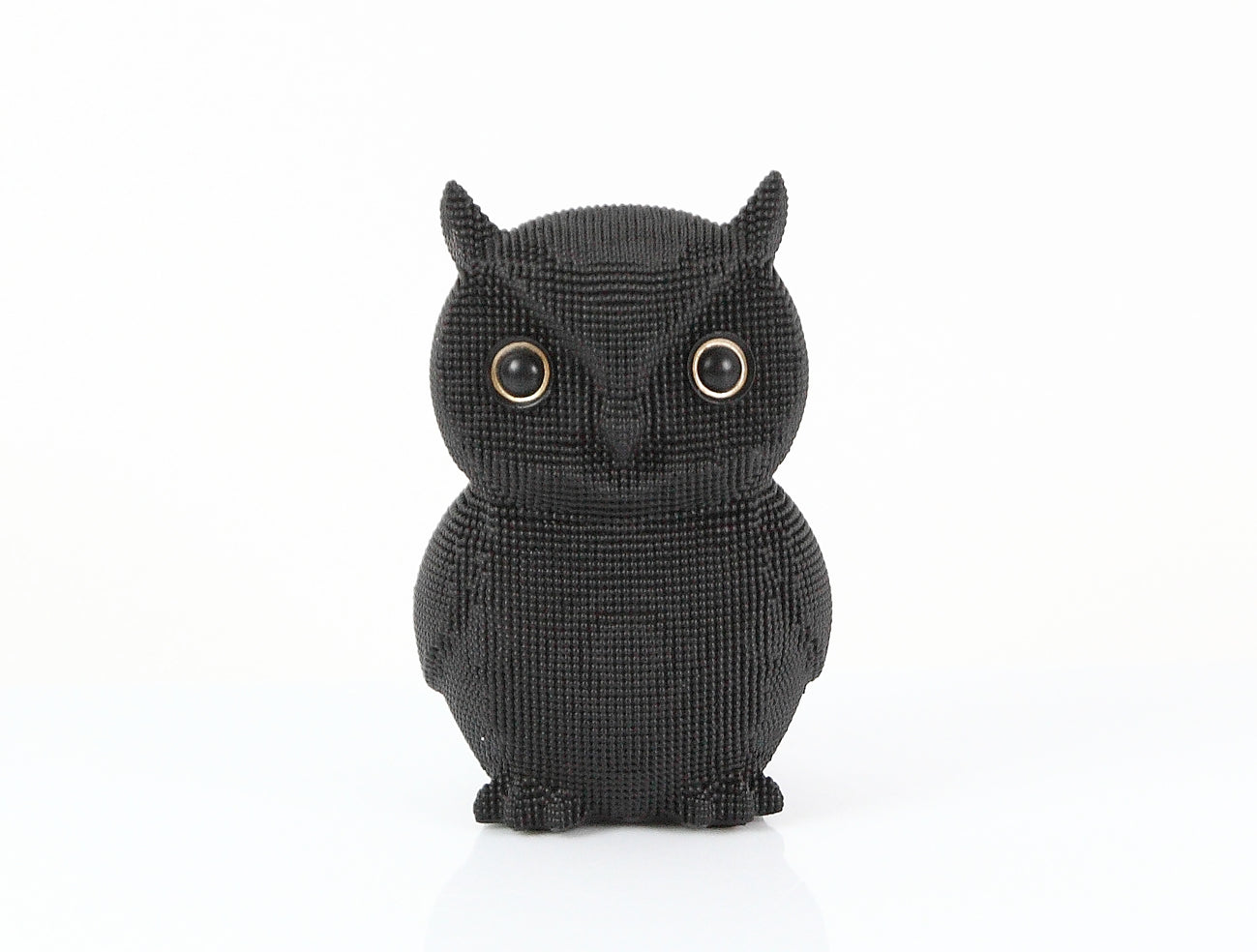 Gufo in resina h.15cm nero