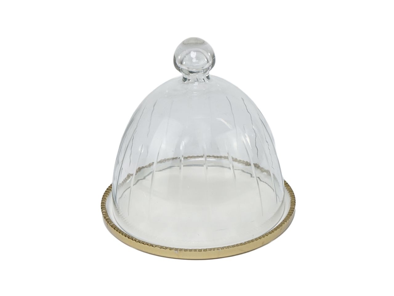 Vassoio colore bianco e oro misura d.19x19cm con tappo alluminio e vetro