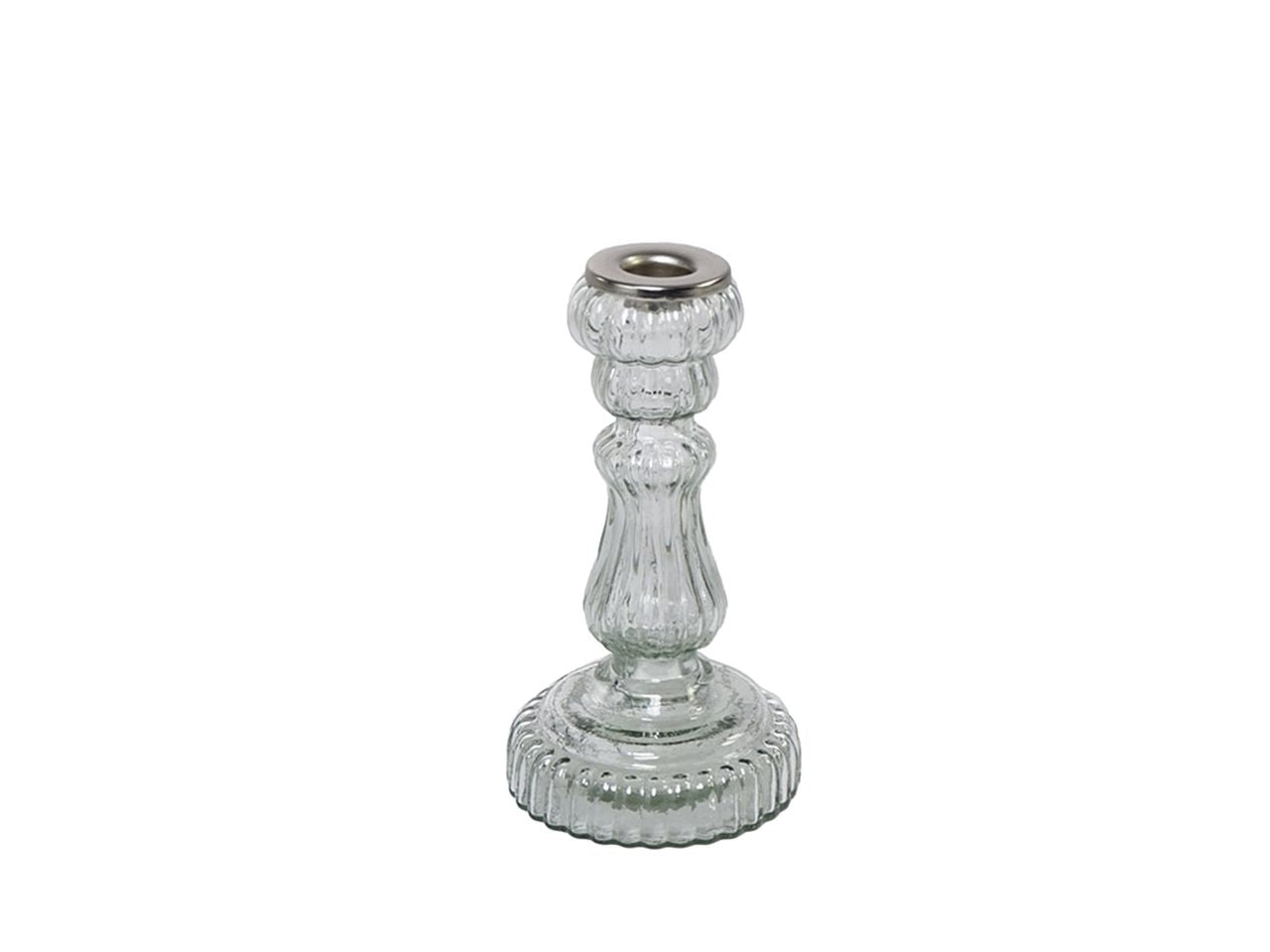 Candeliere trasparente misura h.18cm in vetro