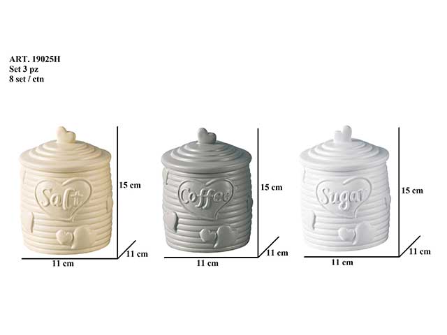 L.home barattoli 3 pezzi 19025h