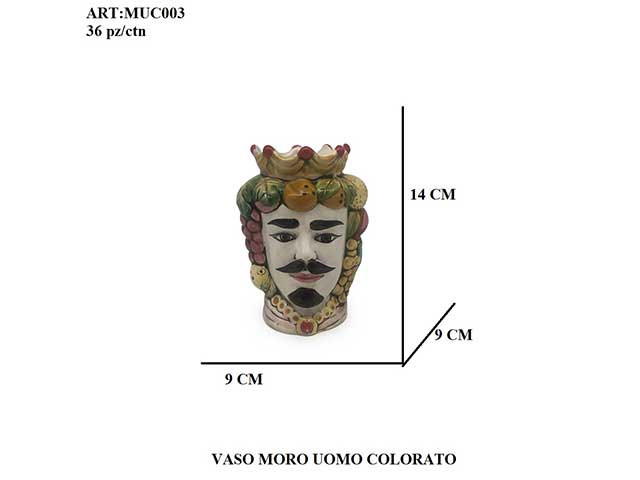 L.mori uomo vaso 14cm colorato muc003