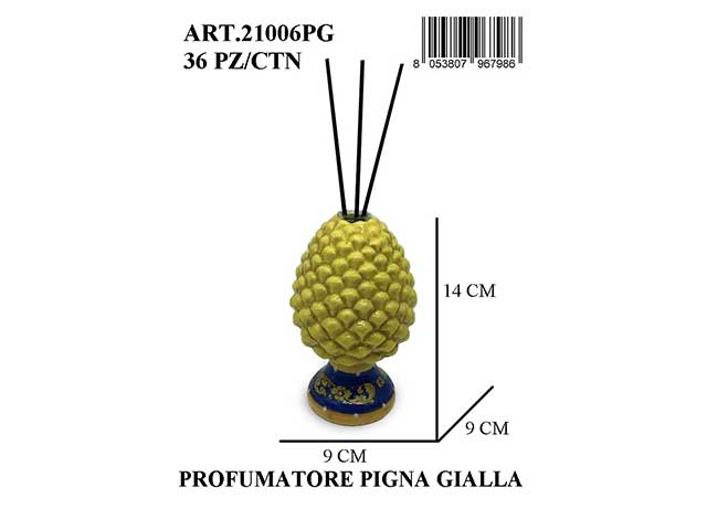 Profumatore pigna 14cm giallo 21006pg