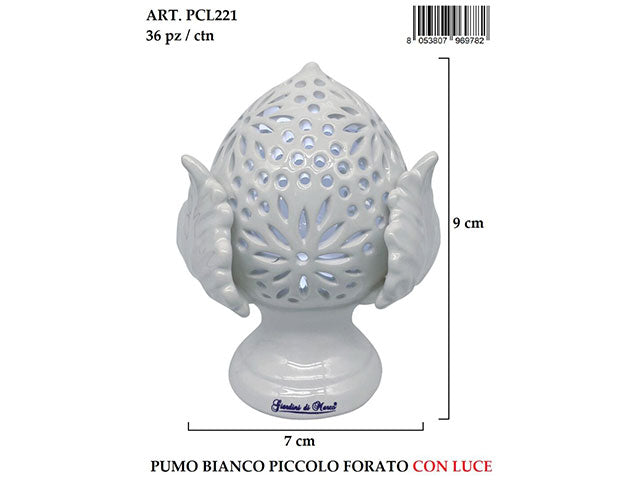 Pumo piccolo bianco forato h9cm pcl221