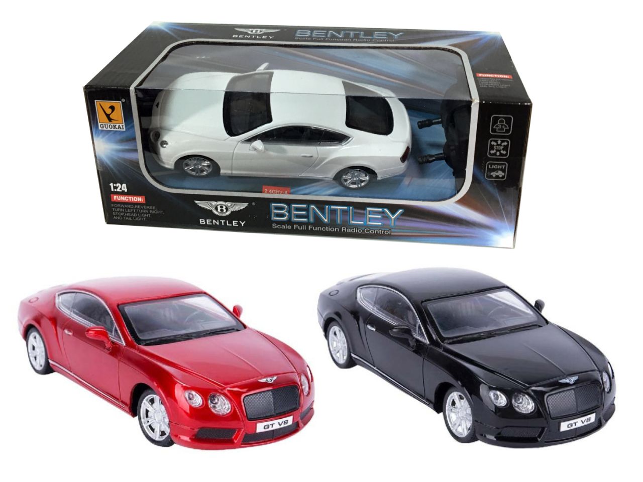Bentley auto radiocomandata 1:24 v8 in 3 colori assortiti