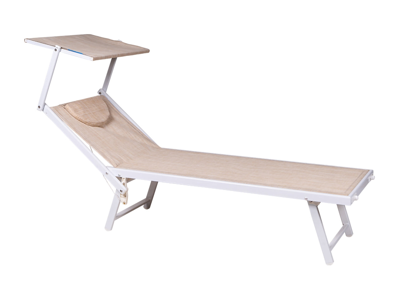 Lettino mare maxi king in alluminio e textilene beige 189x61x38 cm - Bakaji