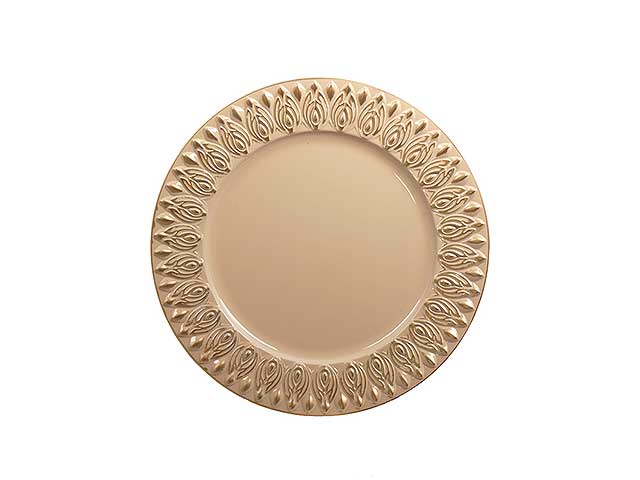 Sottopiatto avorio/oro d.36cm pvc 130838
