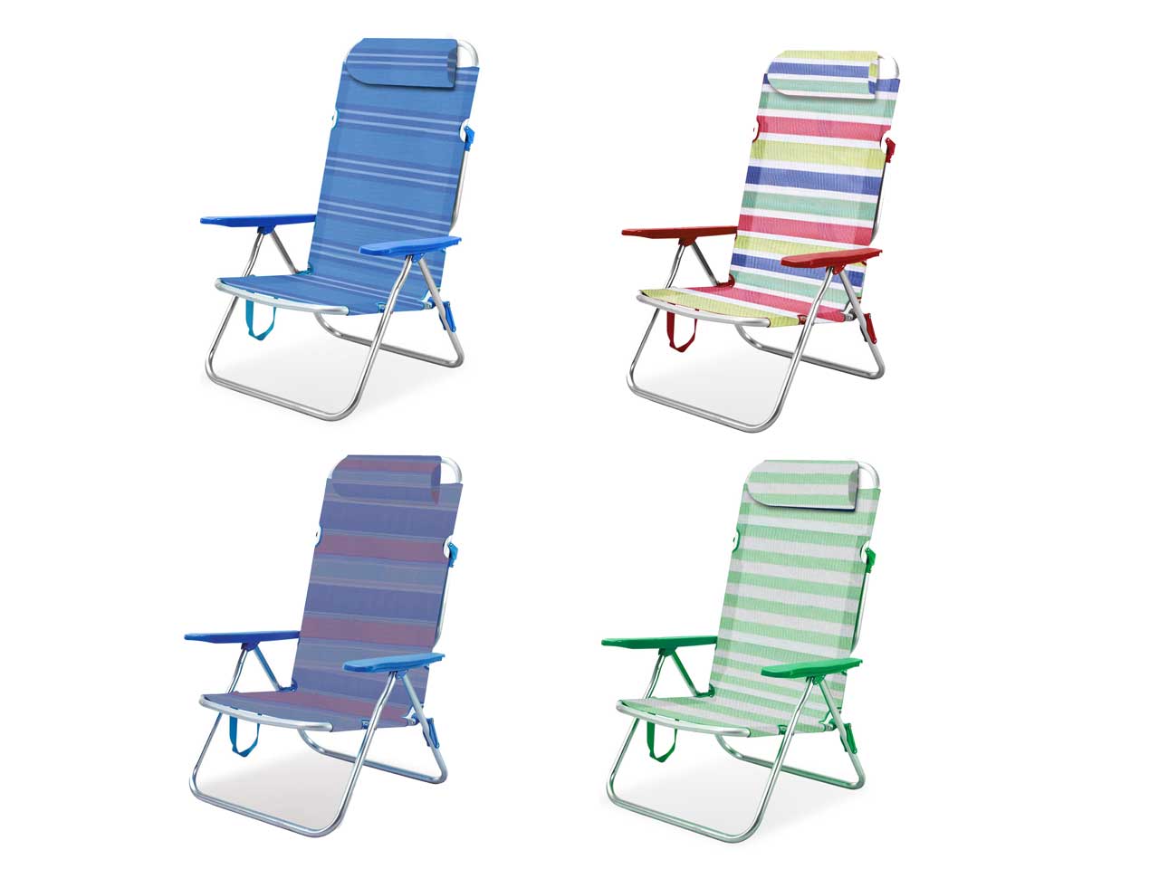 Spiaggina alluminio e text.58x63x99 cm spiag007 $