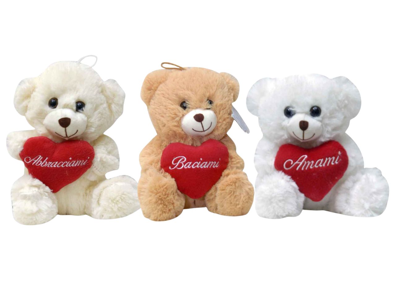 Peluche orsetto baciami abbracciami amami misura h.20cm
