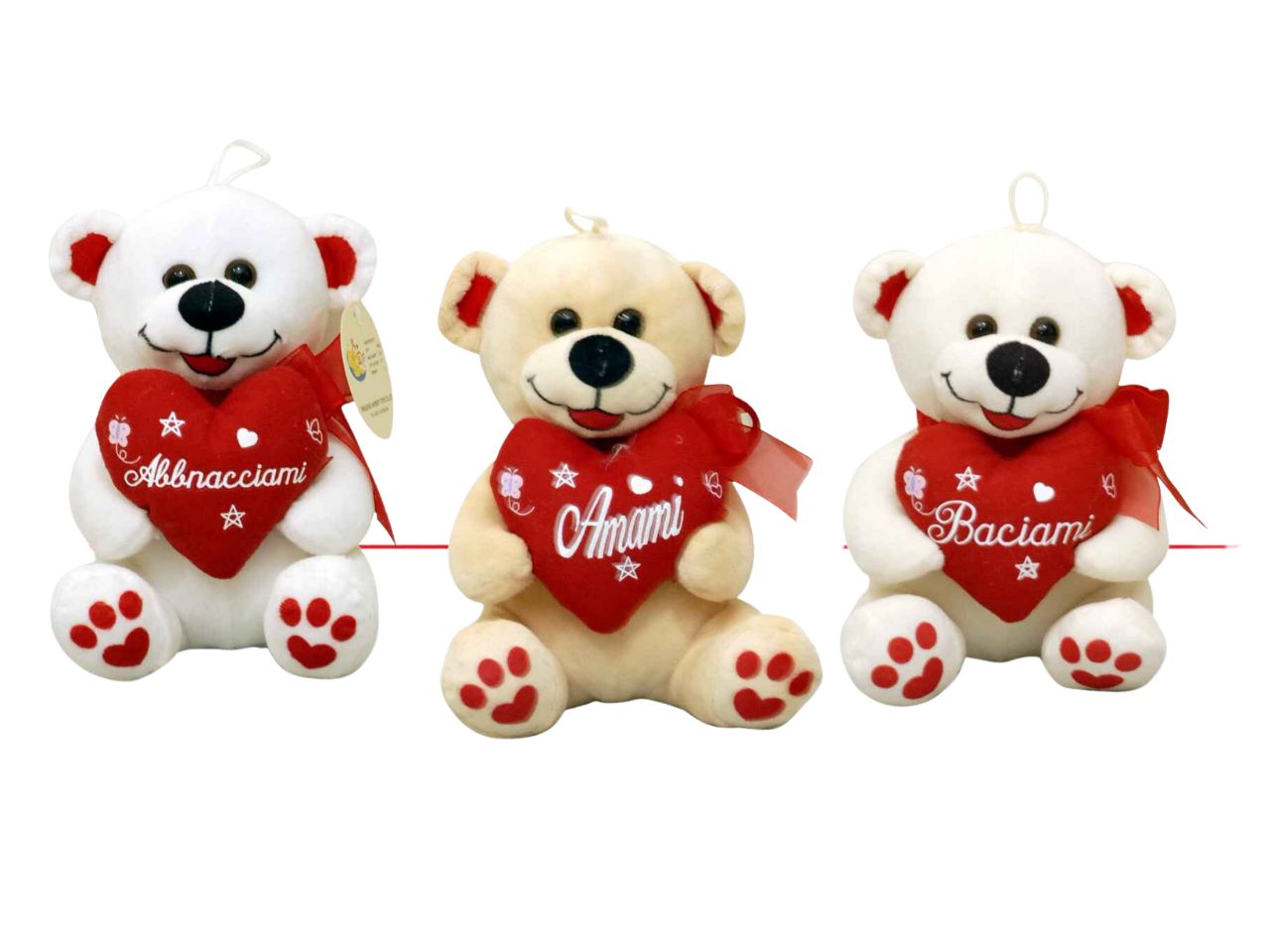 Peluche orsetto abbracciami amami baciami misura h.16cm