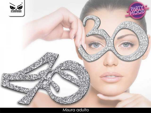 Occhiali silver glitter 40anni st5088