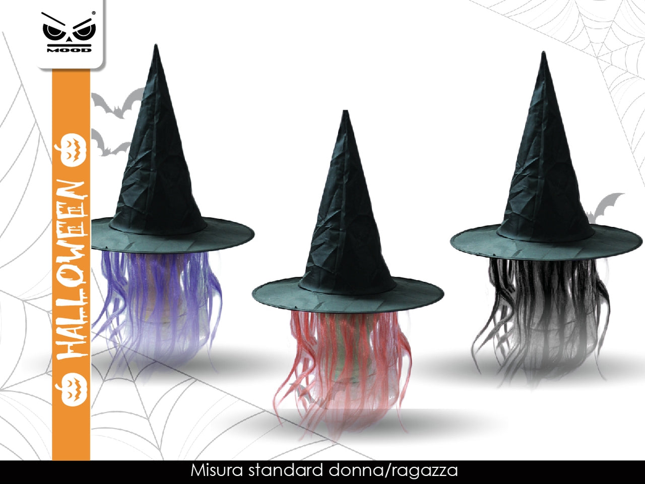 Cappello strega con ciocche colorate
