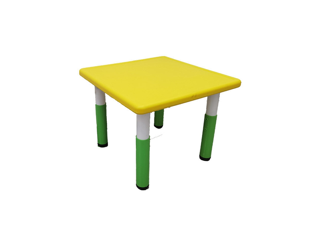 Tavolino Strong giallo, regolabile in altezza ideale per interno ed esterno, 62x62 cm Colibrì