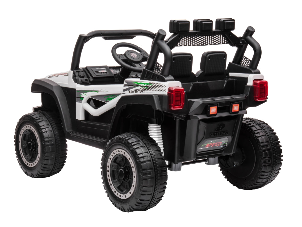 Auto Elettrica  Per Bambini Desert Offroad Due Posti Bianco