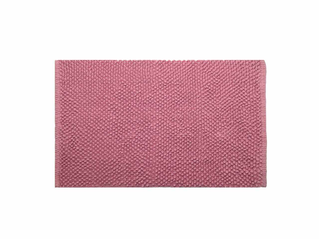 Tappeto bagno con pallini rosa 100% cotone cm50x80