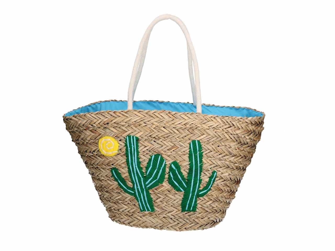 Borsa spiaggia con cactus in paglia
