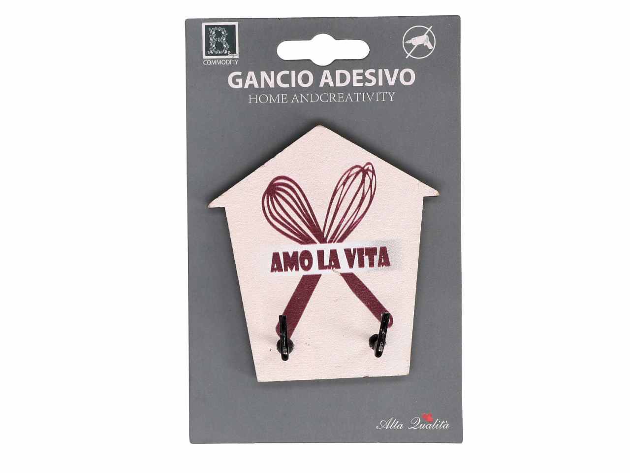 Appendino legno 2 posti a forma di casetta assortiti cm8,3xh8,9x0,5