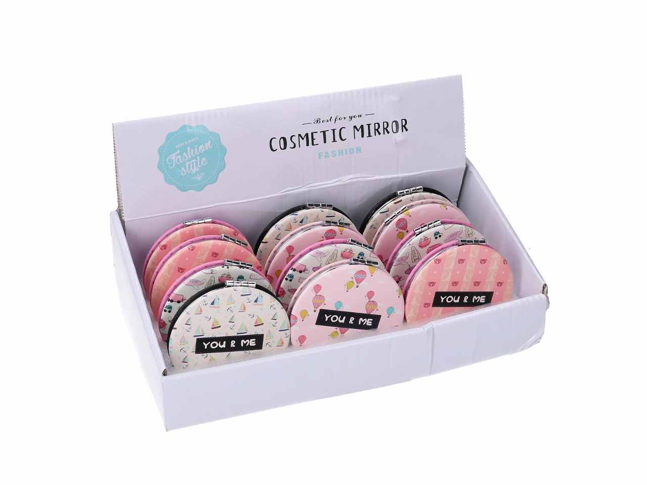 Specchio borsetta ecopelle you & me assortiti cm7,2x1