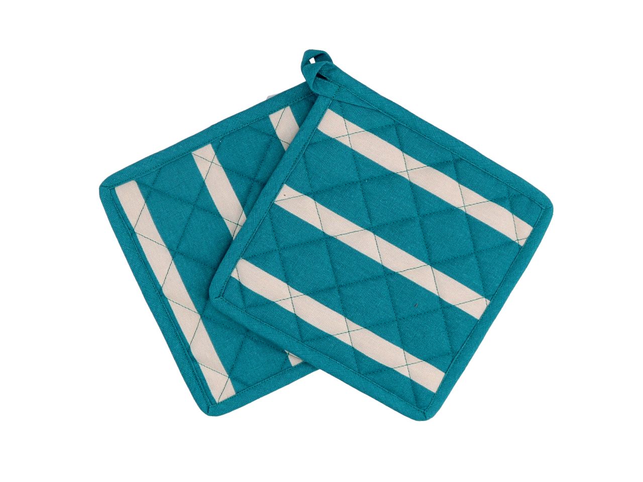 Presina pop righe set 2 pezzi colore blu petrolio cm20x20