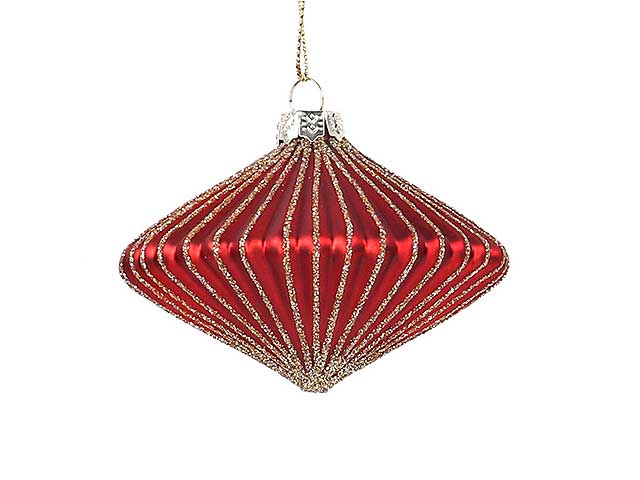 Sfera vetro 7,8xh5,8cm rosso/oro 6175850000
