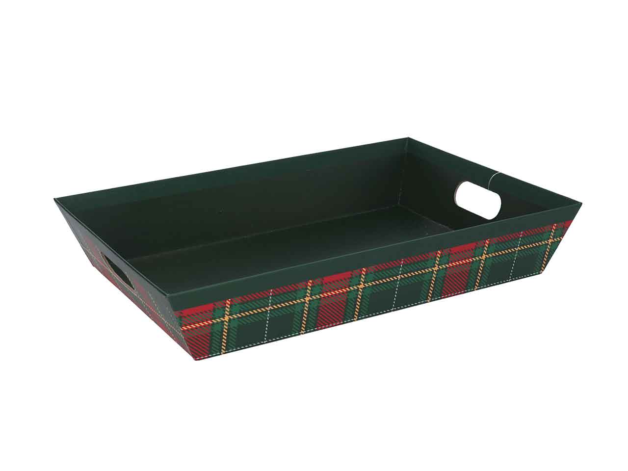 Cesta verde tartan 38x23xh7 9374070000