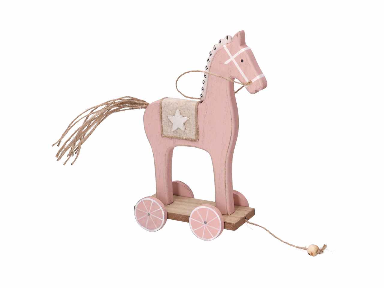 Cavallo legno rosa cm13x7x23