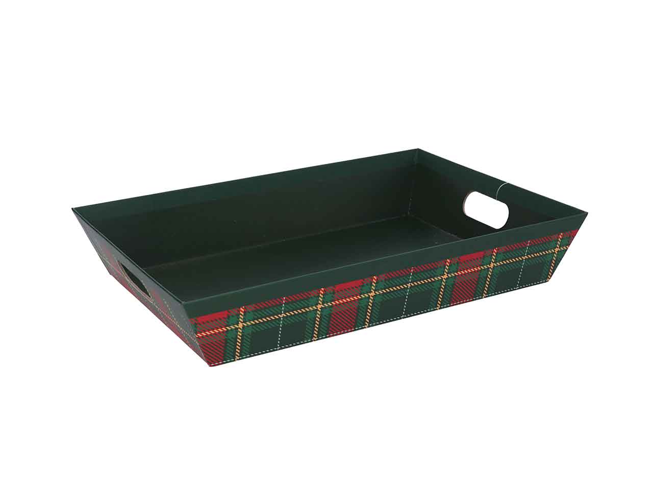 Cesta verde tartan 29x19xh8 9376030000